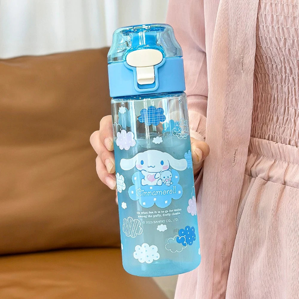 KIMLUD, MINISO 550ML Bottle Water Sanrio Anime My Melody Portable Drinking Cup With Kuromi Outdoor Sports Fitness Travel Water Bottle, Cinnamoroll, KIMLUD APPAREL - Womens Clothes