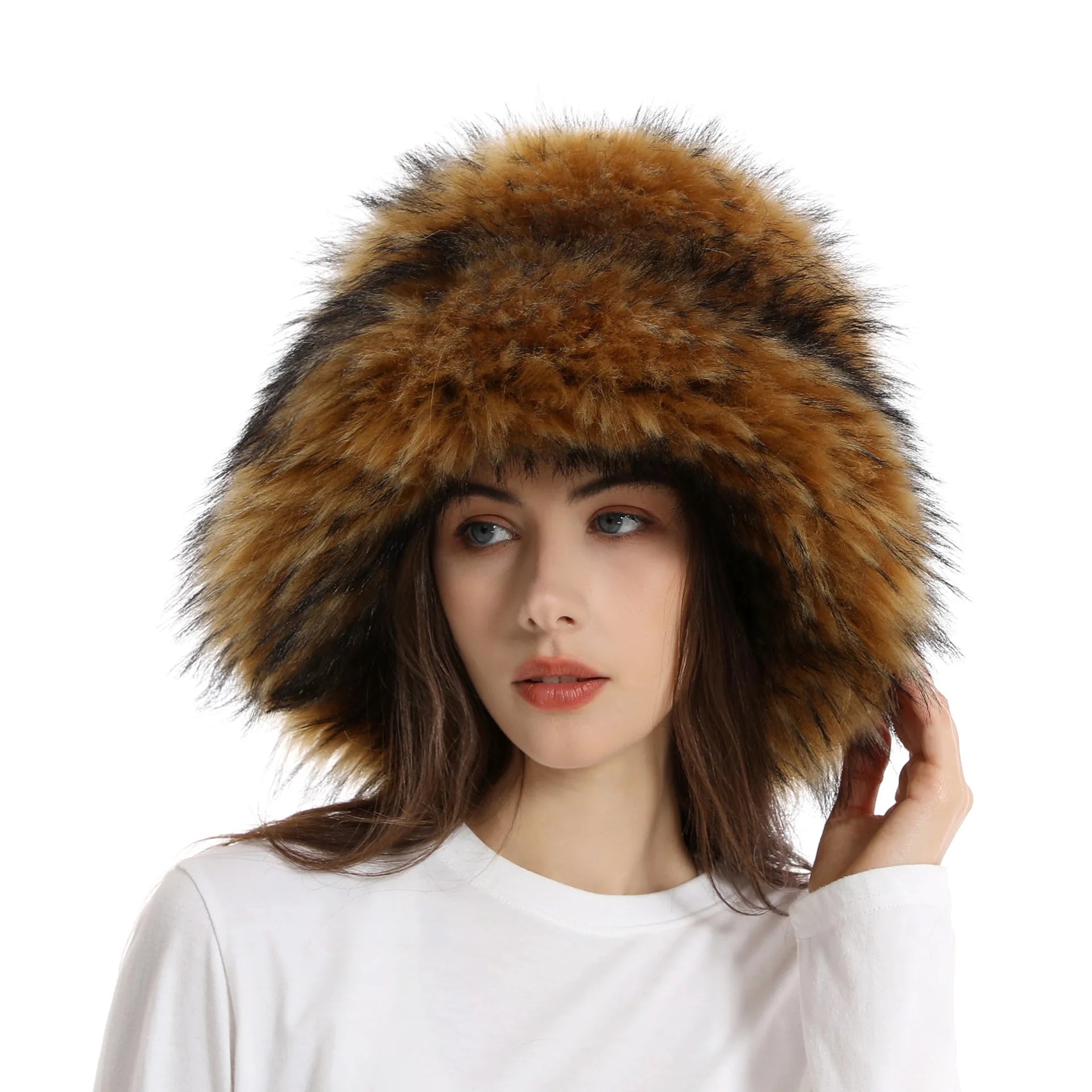 Red plush Bucket hat women's elegant autumn and winter fur bamboo hat Korean version advanced thermal cap cap 2023 large size