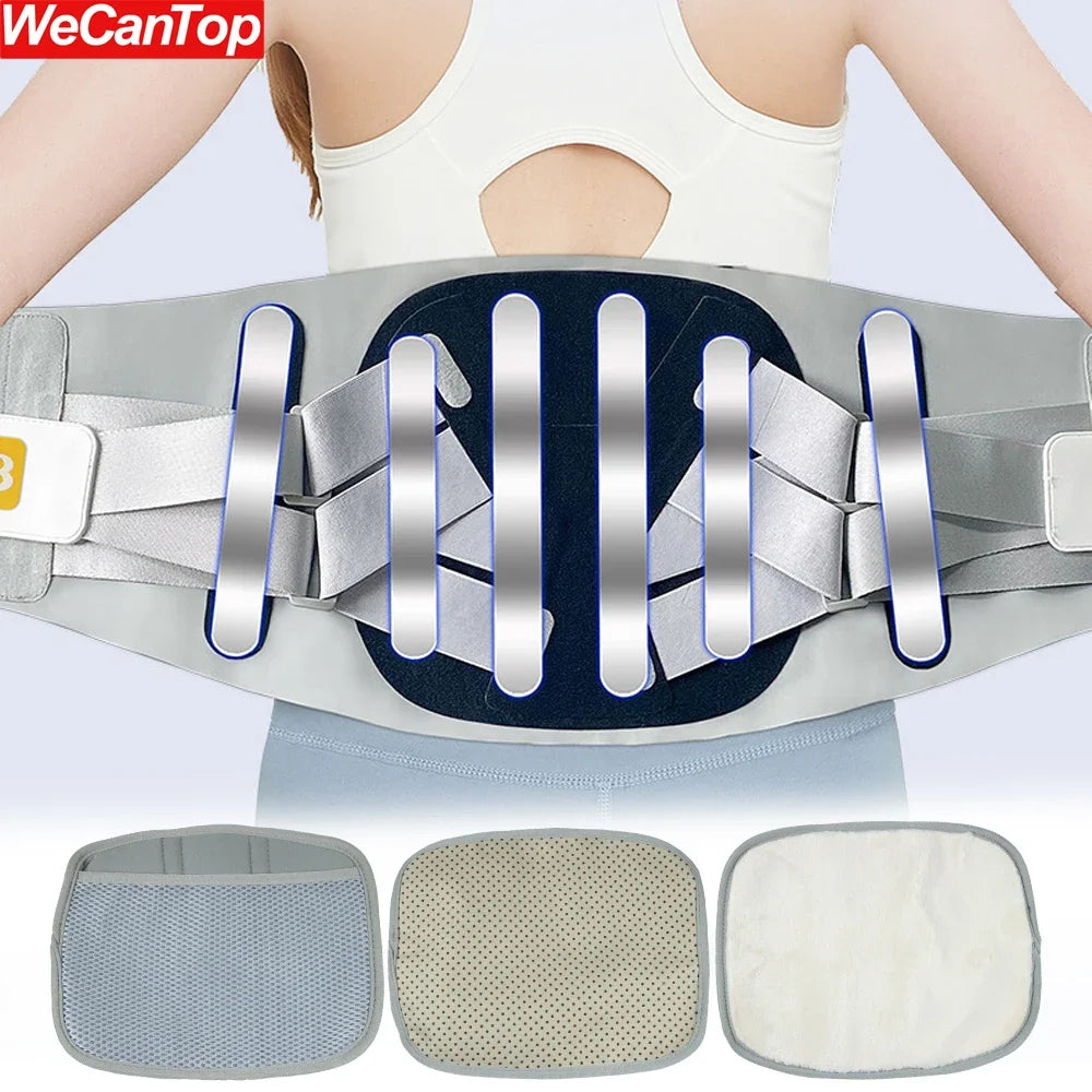 1PCS Back Brace for Lower Back Pain Relief with 6 Support,AdjustableBack Support Belt Lumbar Support for Herniated Disc,Sciatica - KIMLUD