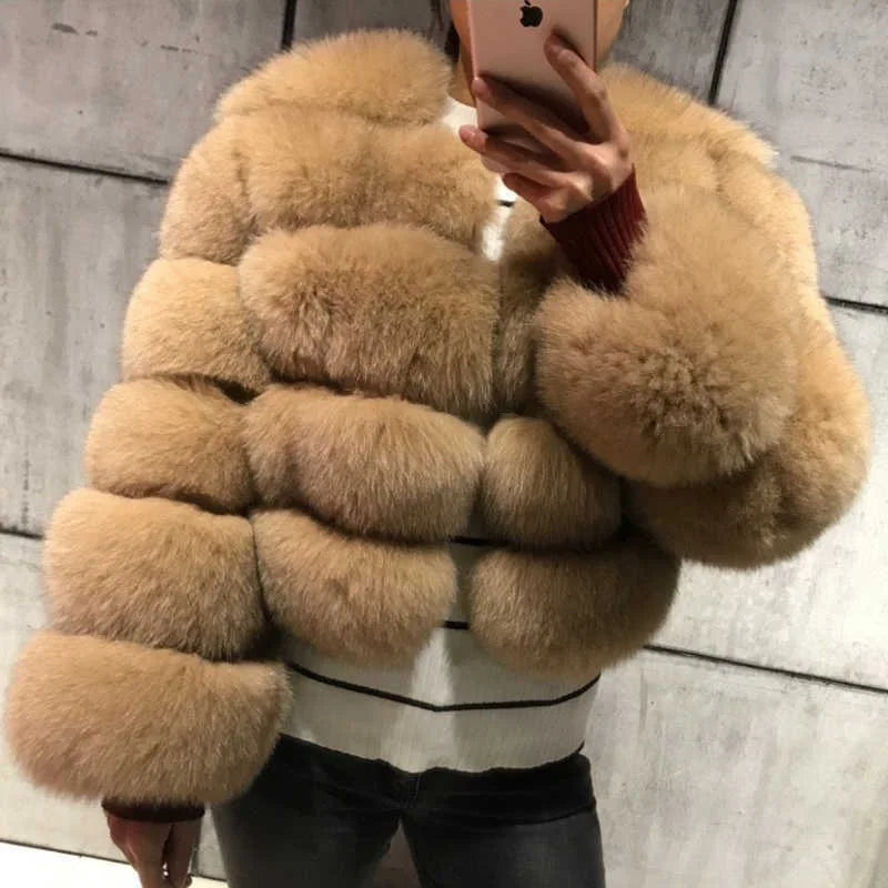 Women Faux Fur Coat Autumn Winter High Quality Fluffy Short Coat Faux Fur Jacket Ladies furry Fashion Tops