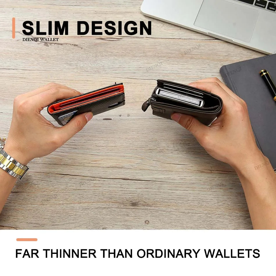 KIMLUD, DIENQI Carbon Fiber Rfid Slim Card Luxury Wallet Money Bag Men's Wallet Bifold Billfold, KIMLUD Womens Clothes