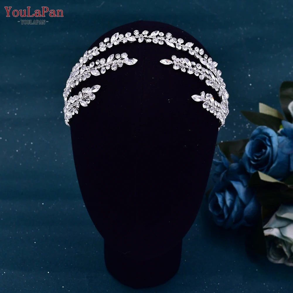 YouLaPan HP496 Rhinestone Bridal Headband Woman Headpiece Wedding Hair Accessories Bride Tiara Pageant Headdresses Wedding Tiara