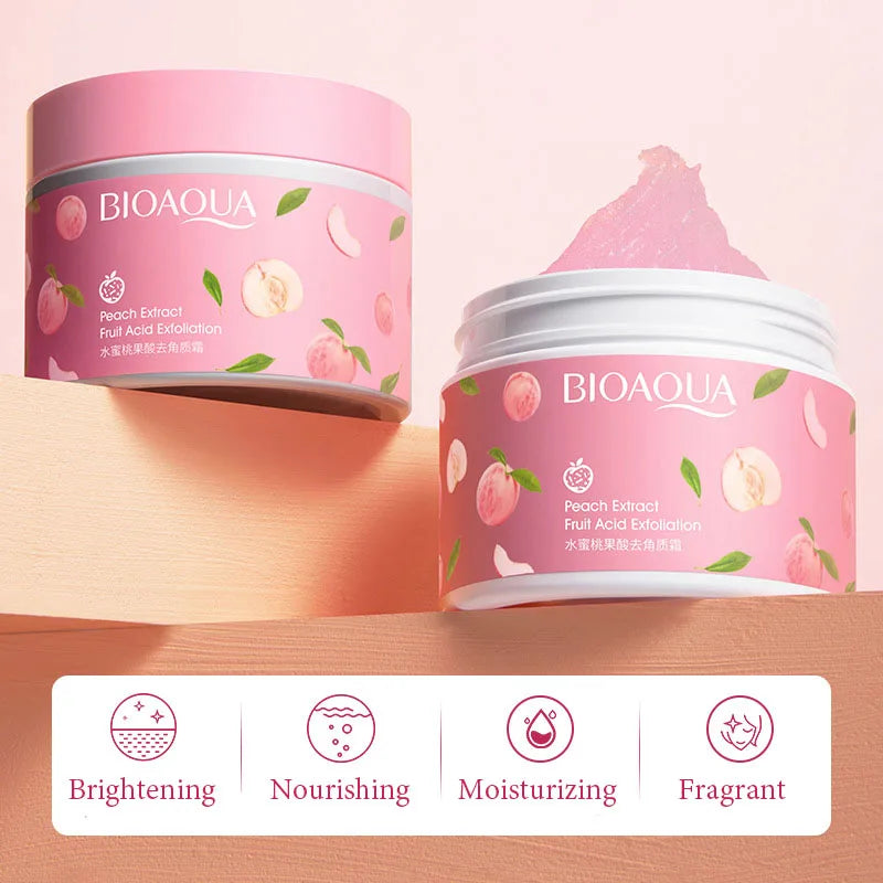 BIOAQUA Honey Peach Exfoliating Cream Facial Scrub Exfoliant Body Scrub Moisturizing Nourishing Exfoliator Skin Care Exfoliants