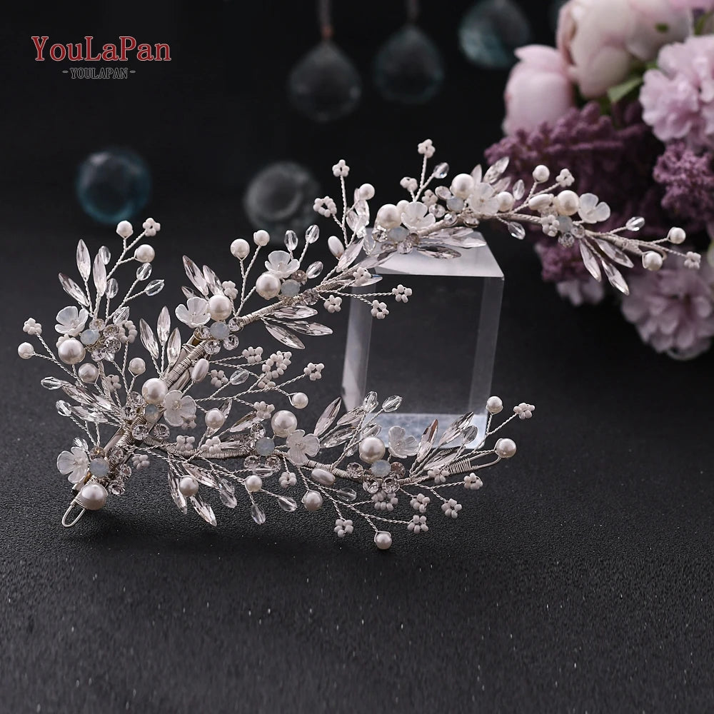 KIMLUD, YouLaPan HP434 Bridal Headband Rhinestone Women Headwear Bride Crowns Tiaras Wedding Hair Accessories Pageant Party Headdress, HP280-S / CHINA, KIMLUD APPAREL - Womens Clothes