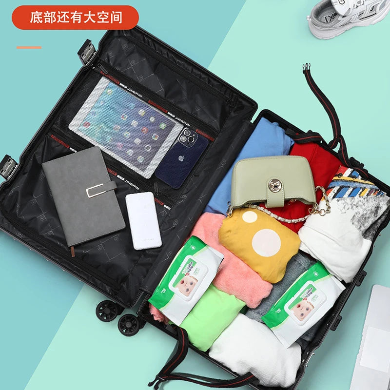 High-value student rolling luggage men women fashion new trolley suitcase carry on large-capacity silent travel boarding case