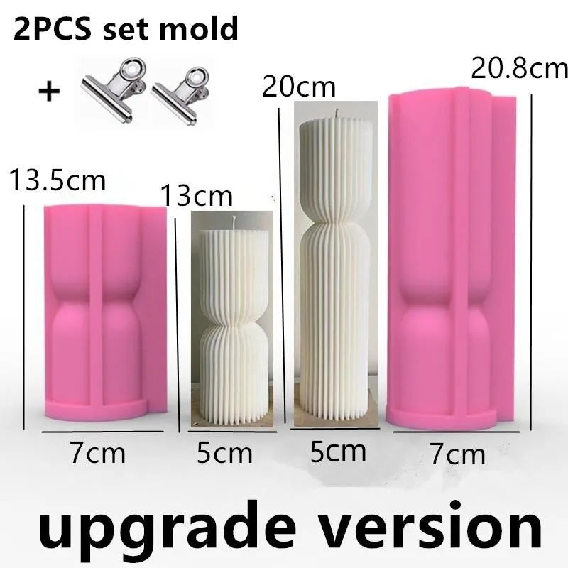 Upgraded Knot Cylindrical Candle Silicone Mold Bow Knot Stripe Cylindrical Candle Mold Vase Shape Candle Acrylic Plastic mold - KIMLUD