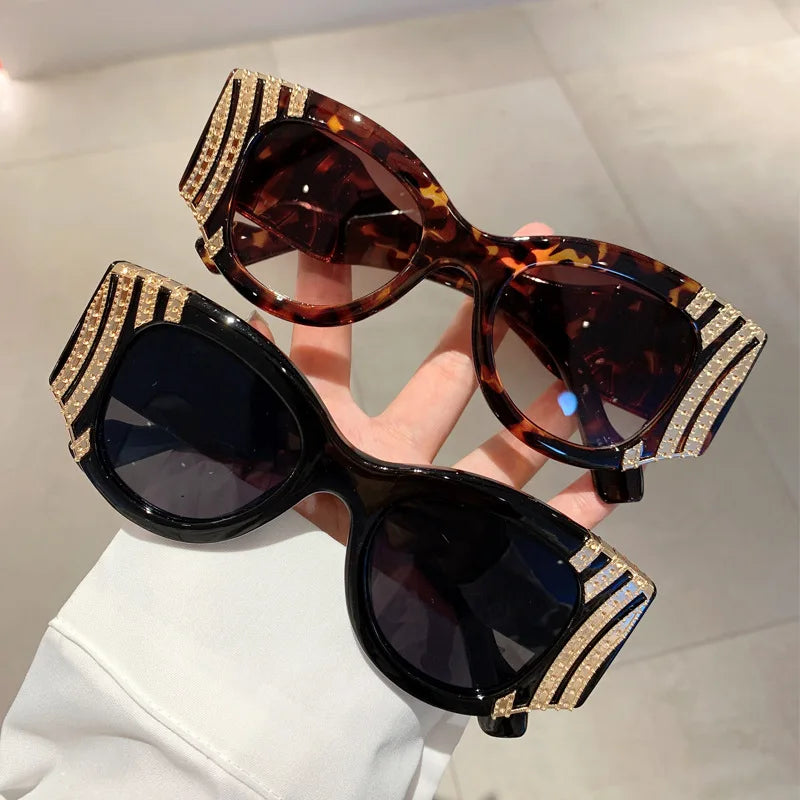 Big Frame Cat Eye Sunglasses Women Fashion Vintage Trendy Sun Glasses Punk Oversized Luxury Brand Designer Sexy Ladies Shades