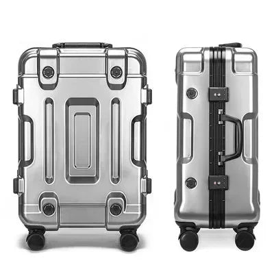 KIMLUD, Travel Suitcases Technology Sense Rolling Luggage New Universal Wheel Trolley Case Password Boarding Bag 20 24 26 28 Inch, GT Silver Aluminum / 20 inches, KIMLUD APPAREL - Womens Clothes