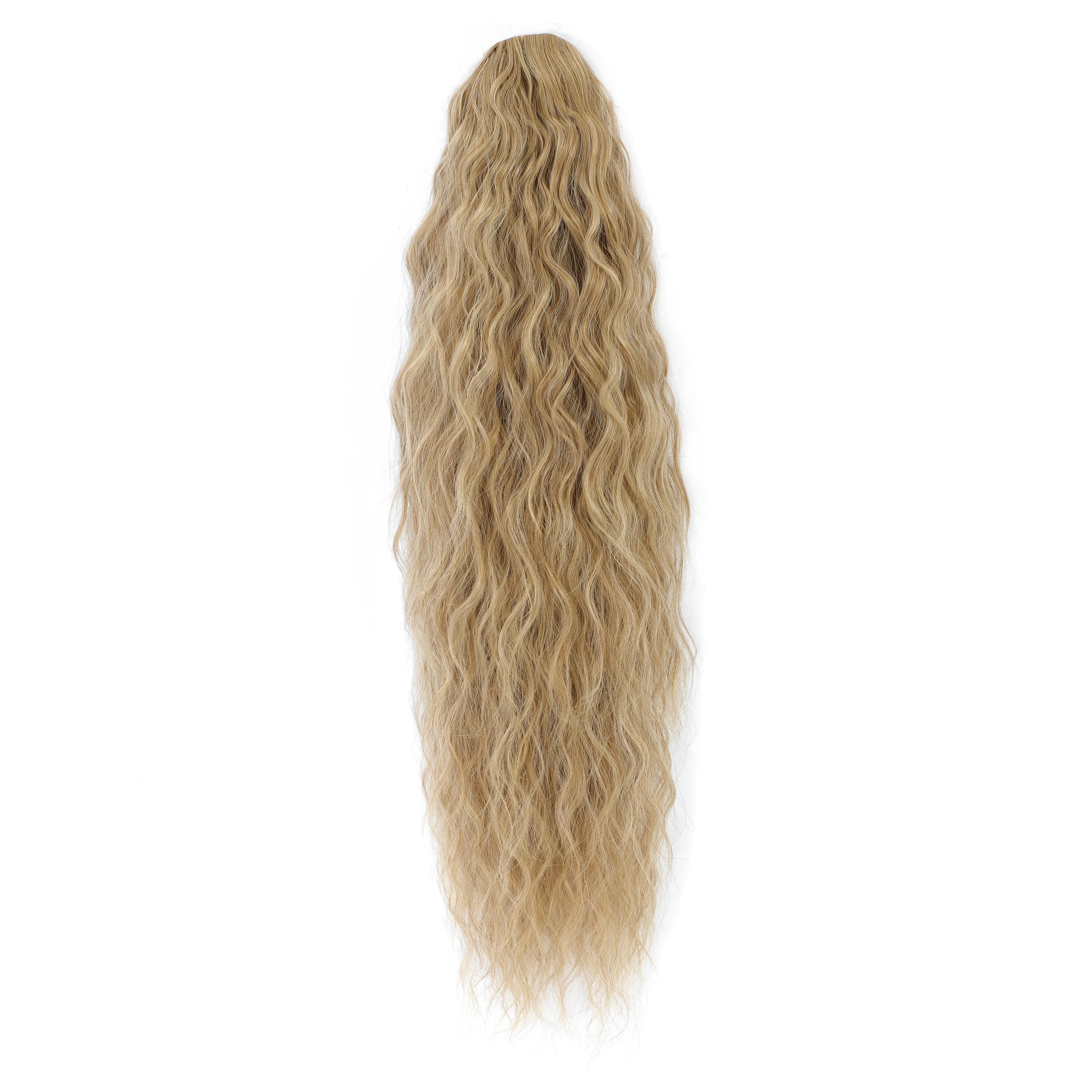 KIMLUD, Gladys Water Wave Ponytail Free Shipping Heat Resistant Synthetic Fiber Curly Drawstring Ponytai Hair Extension for Black Women, Ash blonde / 26inches-65cm, KIMLUD APPAREL - Womens Clothes