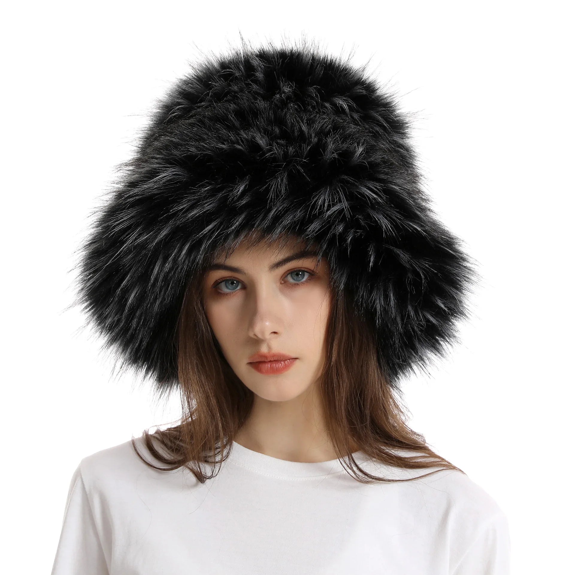 Red plush Bucket hat women's elegant autumn and winter fur bamboo hat Korean version advanced thermal cap cap 2023 large size