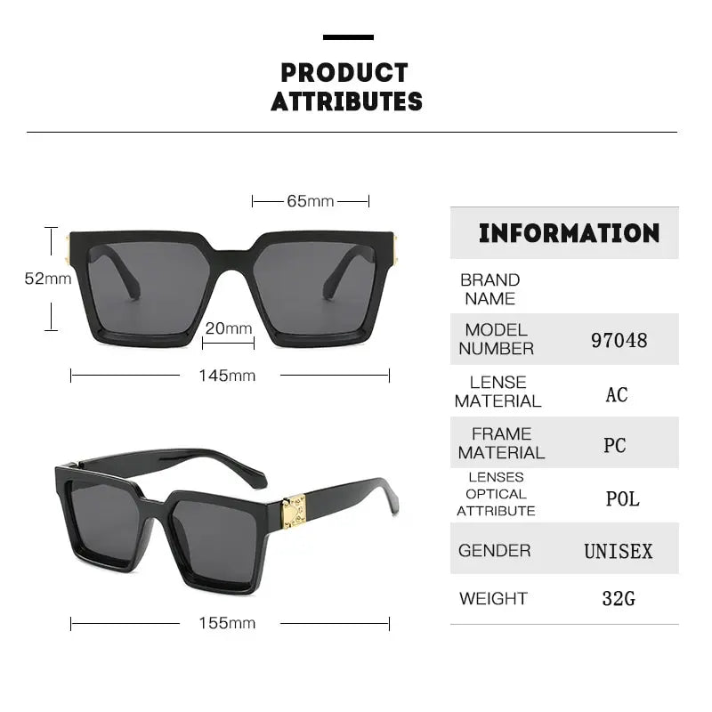 Square Sunglasses Men Luxury Brand Designer Men Eyeglasses Luxury Retro High Quality UV400 Gafas De Sol Hombre
