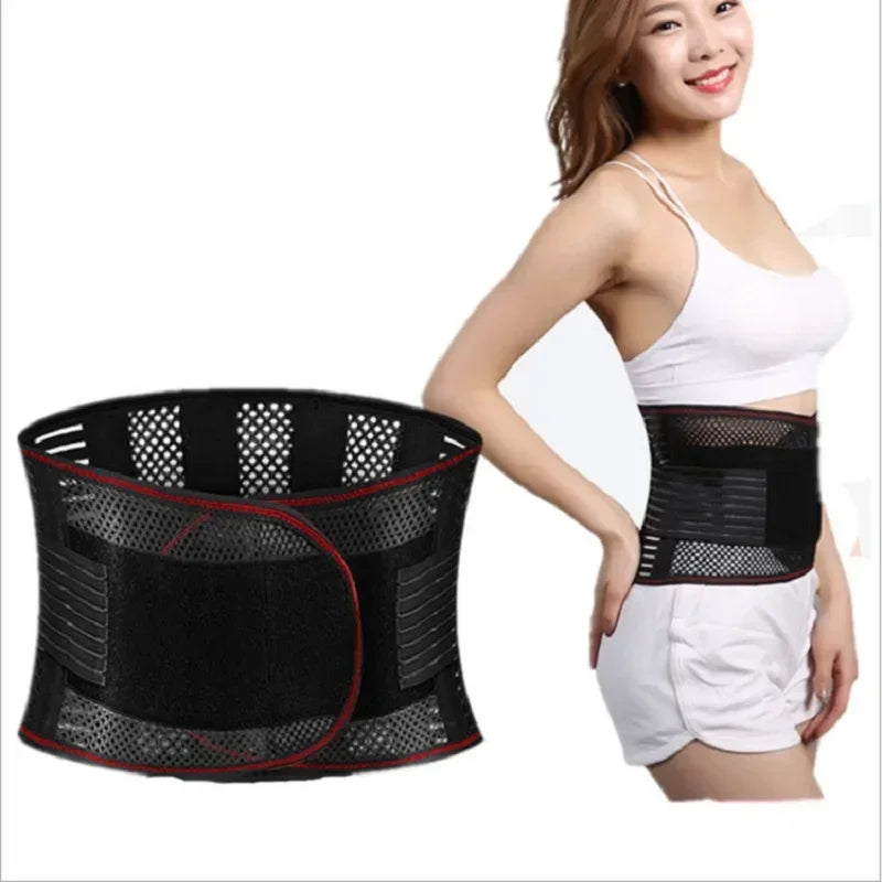 Adjustable Waist Trainer Belt Men Women Lower Back Brace Spine Support Waist Belt Orthopedic Breathable Lumbar Corset - KIMLUD