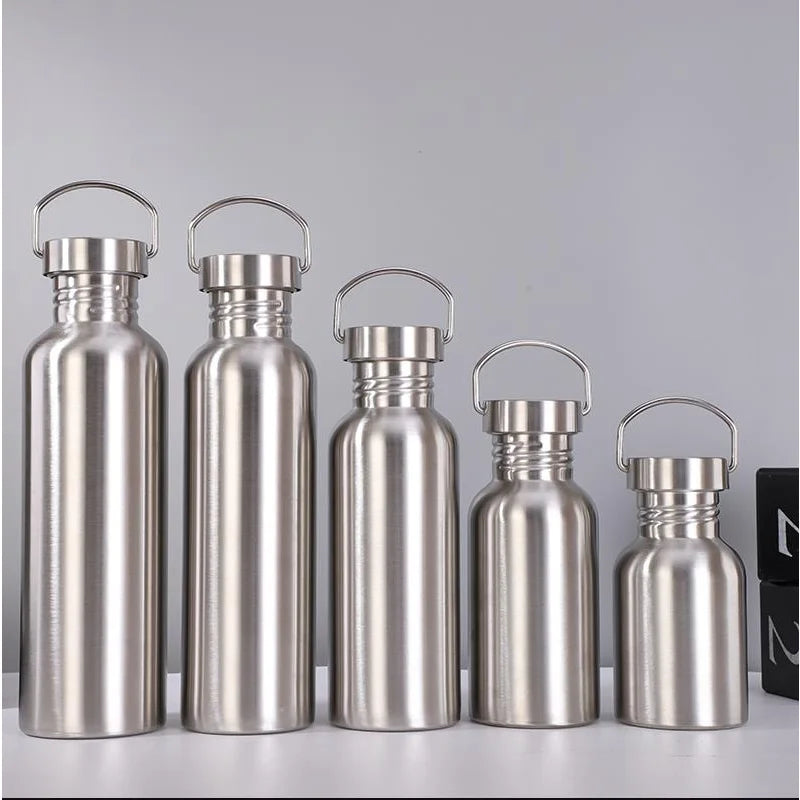 Stainless Steel Water Bottle 1000 750 500 350ml Big Mouth Cycling Hiking Waterbottle Drinkware Sports Bottle Flasks with Lid - KIMLUD