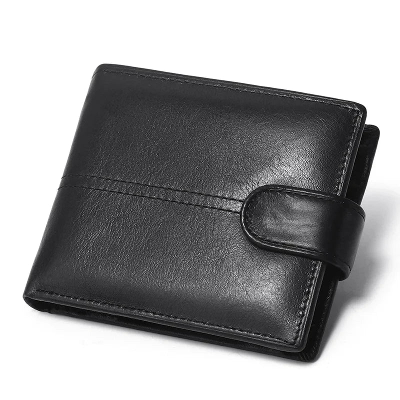 Rfid Blocking Genuine Leather Wallet Men with Coin Pocket Dollar Wallet Real Leather Purse for Men - KIMLUD