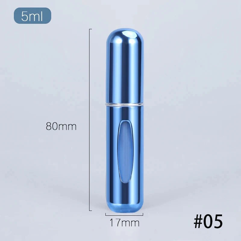 KIMLUD, 5ml Multi Color Aluminum Mini Perfume Bottle with Spray Pump Portable Empty Refillable Atomizer Bottle for Travel Essential, 104-05, KIMLUD APPAREL - Womens Clothes