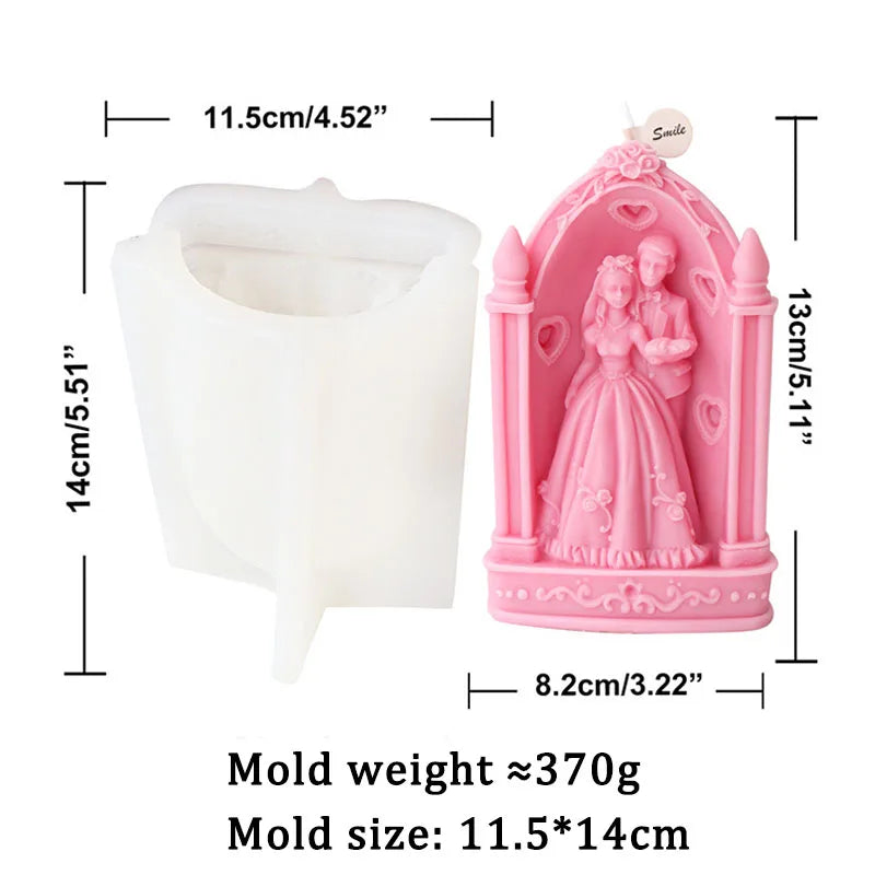 Wedding Ceremony Candle Silicone Mold Bride and groom Sweet Companion DIY Scented Candle Gypsum Mould Valentine's Day Decor Gift