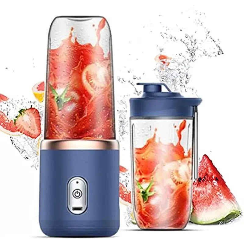 1pc Blue/Pink Portable Small Electric Juicer Stainless Steel Blade Cup Juicer Fruit Automatic Smoothie Blender Kitchen Tool