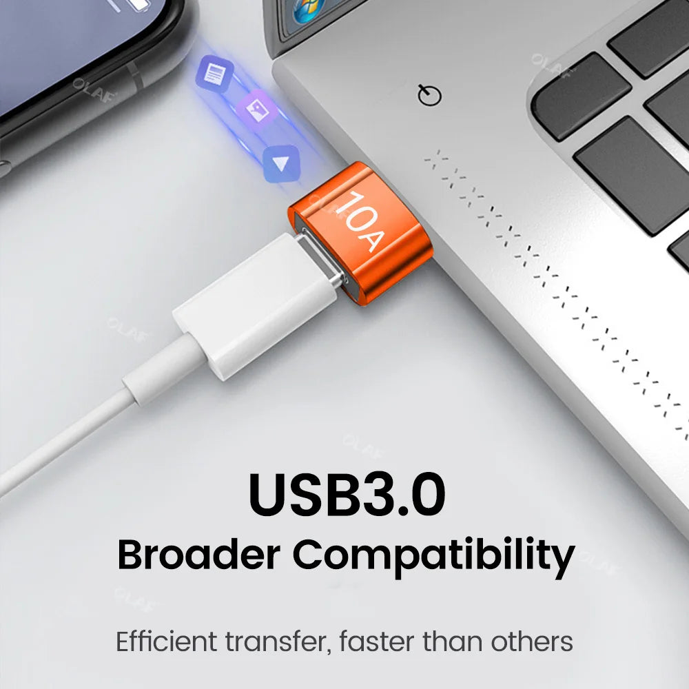 10A OTG USB3.0 To Type C Adapter Fast Charging Data Transfer Type C Female to USB Male Converter For Xiaomi Samsung Macbook poco