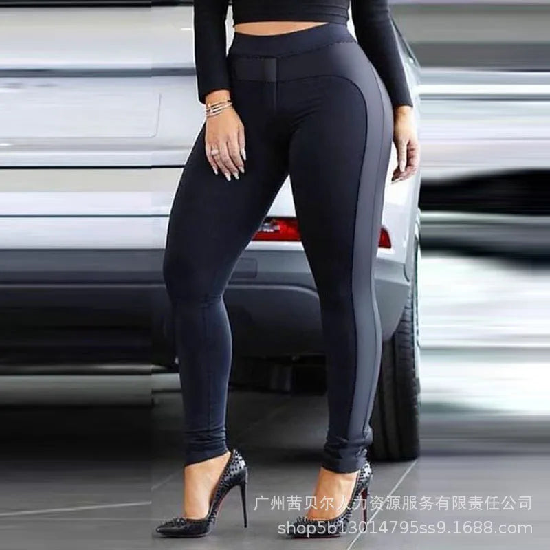 Fashion High Waist Patchwork Hollow Out Hip Lift Long Trousers Leggings Sweatpants Women Elegant Skinny Pants Y2K INS Clothes