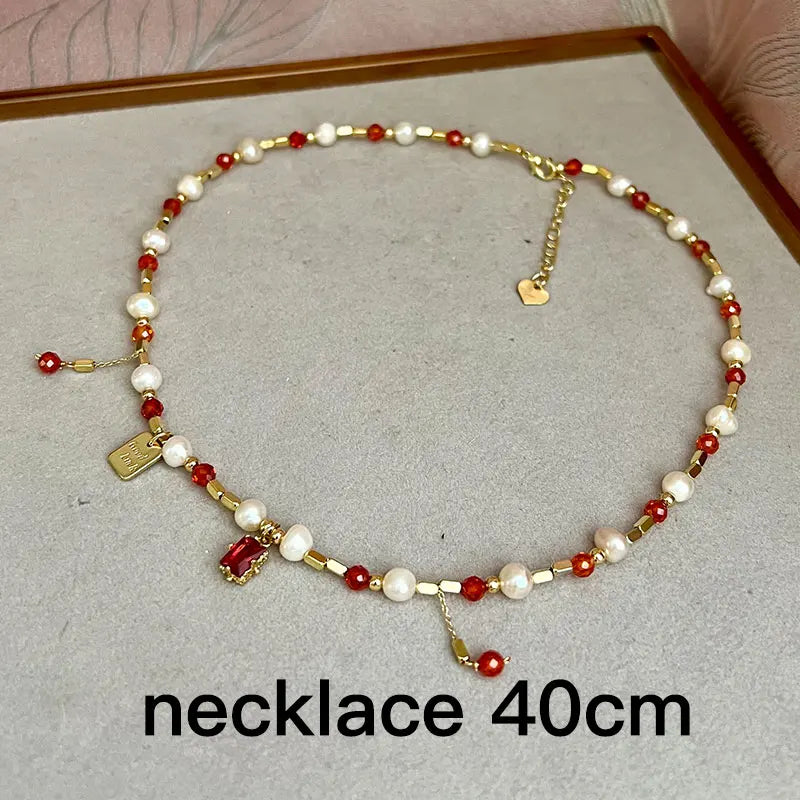 Multiple Elegant Natural Freshwater Pearl Necklaces For Women 40cm Length