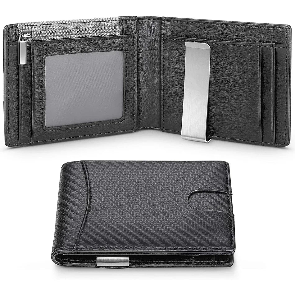 Rfid Carbon Fiber Card Holder Coin Purse Men Wallets Money Bags Slim Thin Coin Pouch Clutch Money Purse Male Black Wallet Choice