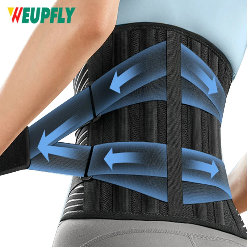 Back Braces for Lower Back Pain Relief with 6 Stays, Breathable Back Support Belt for Men/Women for work lumbar support belt - KIMLUD