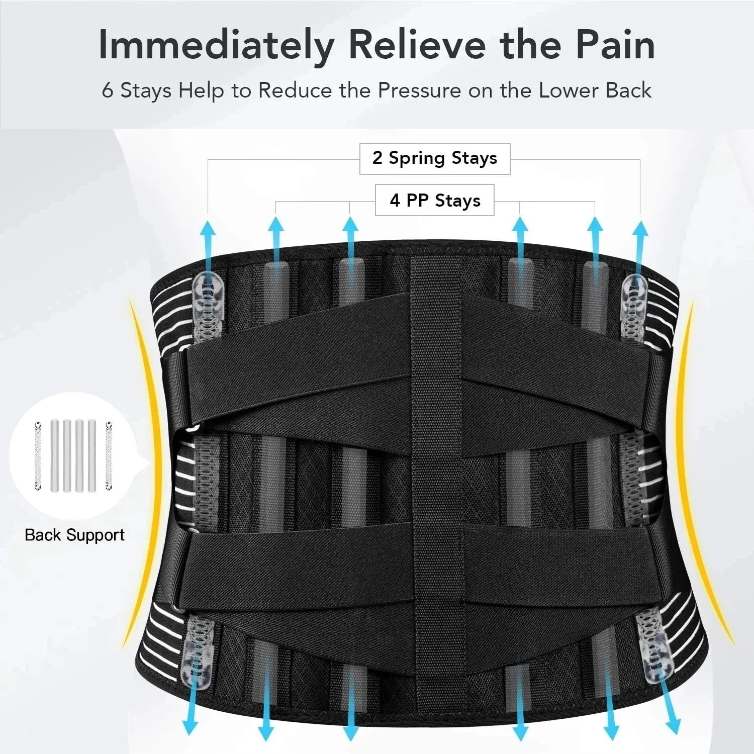 Adjustable Lumbar Support Belt Double Pull Back Waist Orthopedic Corset Spine Decompression Back Pain Relief Tighten The Abdomen - KIMLUD