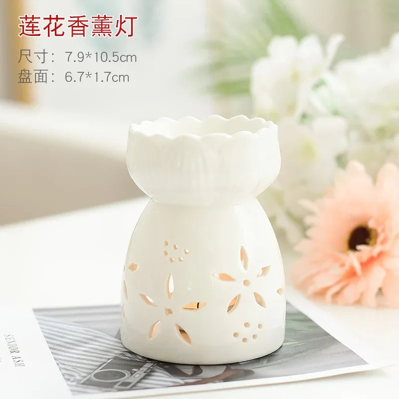 Wax Melt Essential Oil Burner, Ceramic Aroma Burners Diffuser Holder Aromatherapy Tarts Assorted Wax Scented Candle Warmer