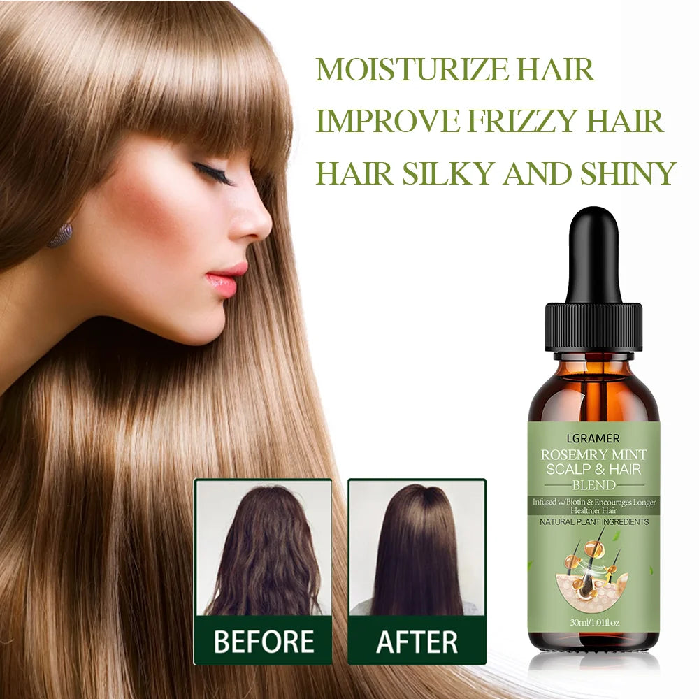 Hair Growth Essential Oil Rosemary Mint Hair Strengthening Oil Nourishing Treatment For Split Ends Dry Organics Hair Care Oil