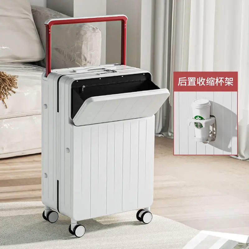 Wide pull rod suitcase 20"22"24"26 Inch multifunctional pull rod box front opening password travel luggage boarding Travel box