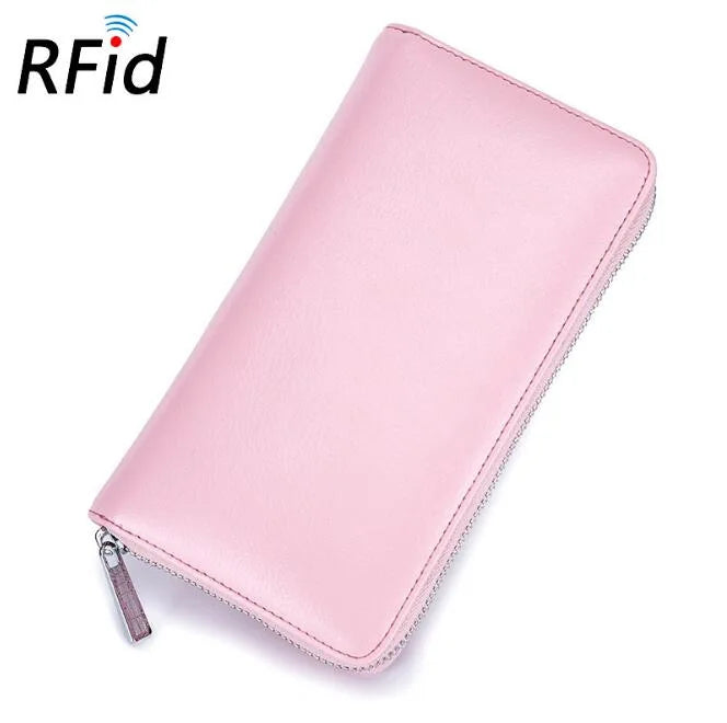 Men wallet genuine leather passport RFID long large capacity organ mobile phone  multi function card holder unisex wallets