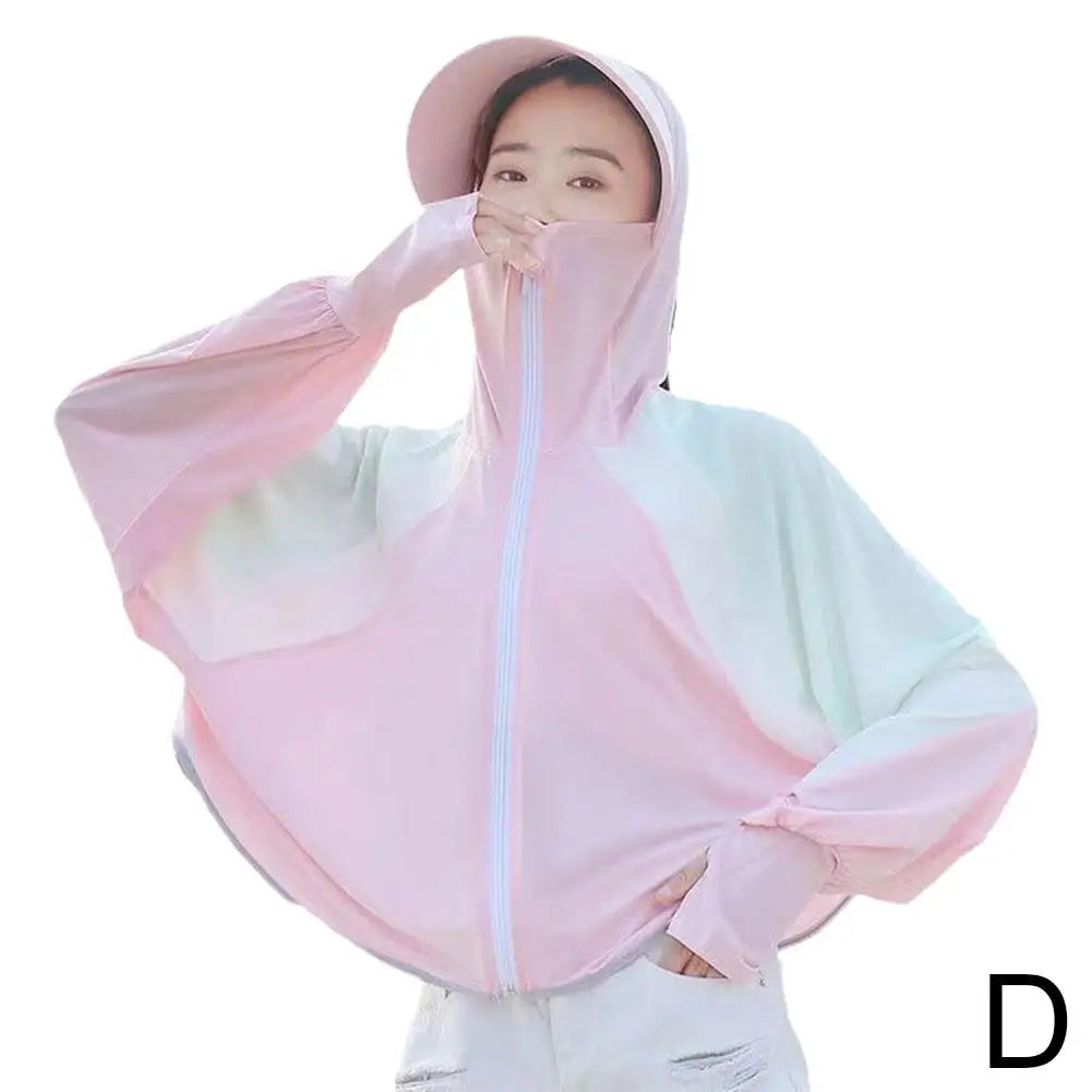 2023 Women Sunscreen Hat Ice Silk Clothing Summer Big Coat Protection Hat Shirt Clothing Edge Short UV With Sun Size Outdoo M4R4 - KIMLUD