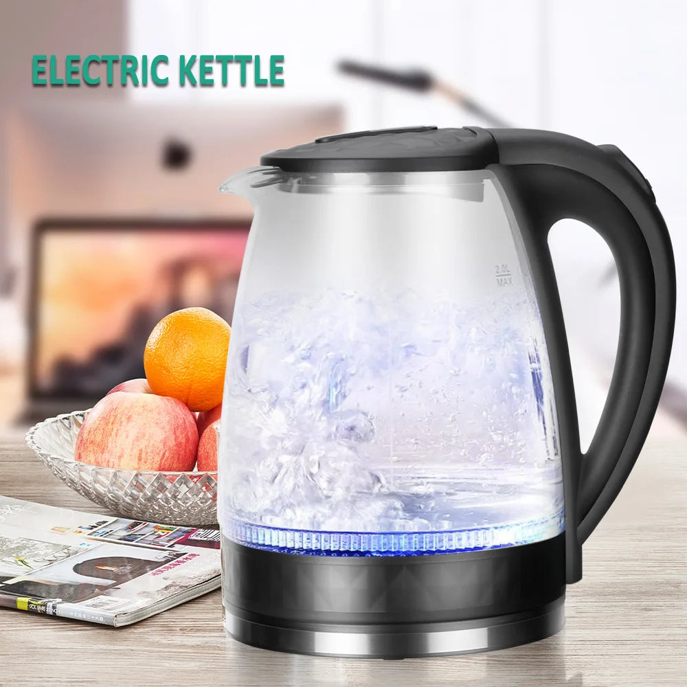 2L Electric Glass Kettle With 2000W Kitchen Appliances Keep Warm Function Electric Boiling Tea Pot 110-220V