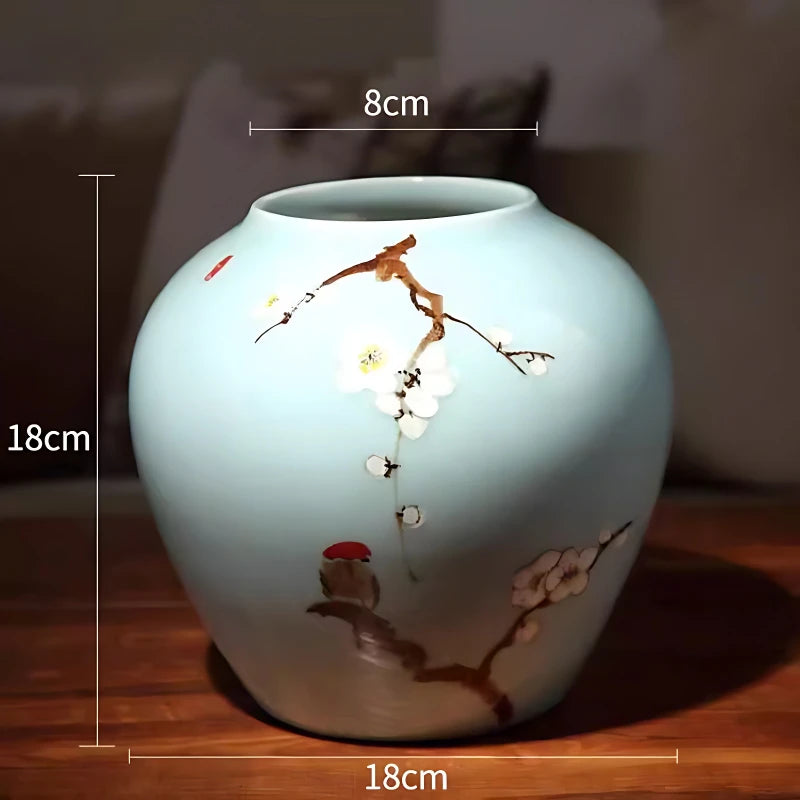 KIMLUD, Modern Chinese Hand-painted Vases, Living Room Ceramic Light Luxury Table Decorations, Countertop Vases, Produced in Jingdezhen, A, KIMLUD Womens Clothes