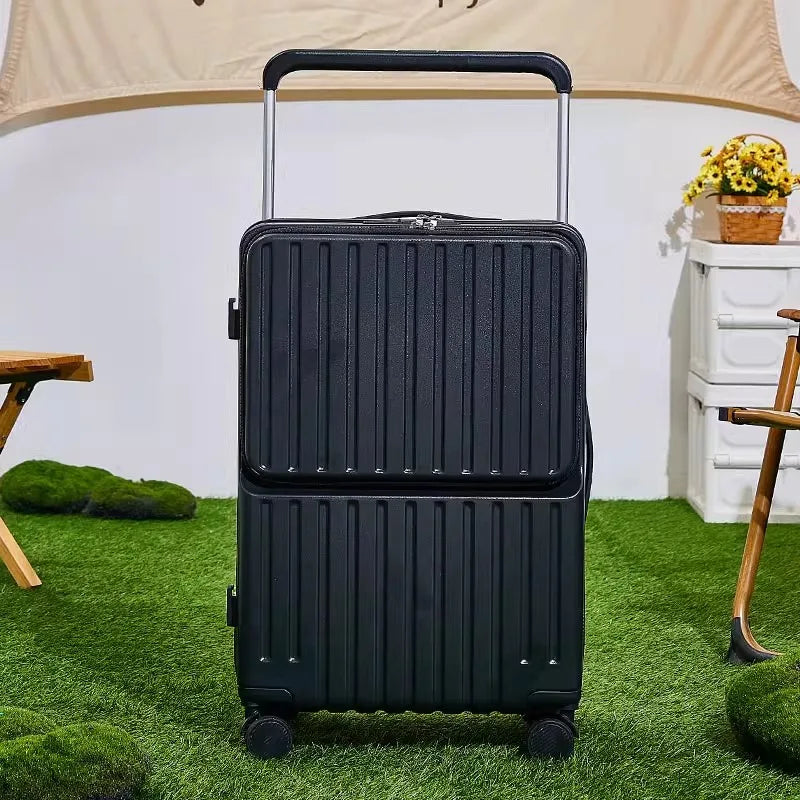 Wide Handle Front Opening Luggage 20" Suitcase Laptop Bag Multifunction Password Trolley Case Carrier 28-inch Large Capacity