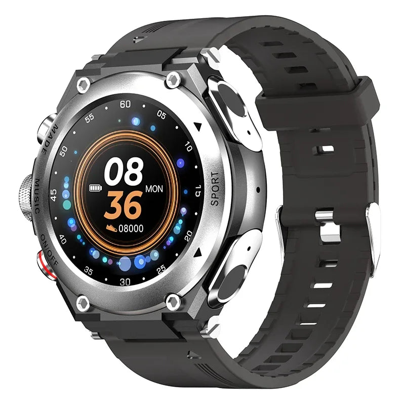 YYHC-2022 IP68 Smart watch with earbuds Temperature music high quality