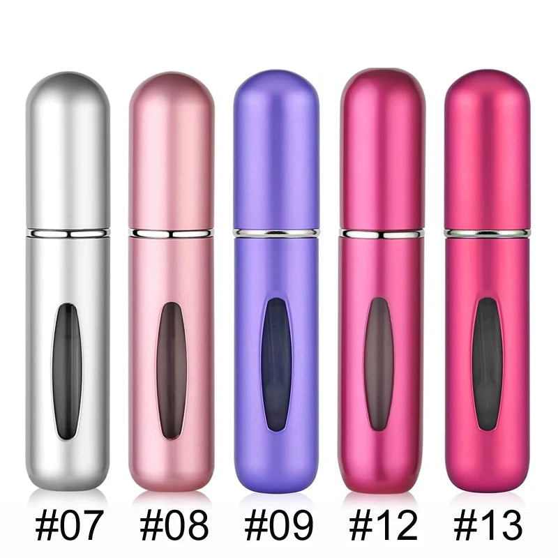 KIMLUD, 5ml Multi Color Aluminum Mini Perfume Bottle with Spray Pump Portable Empty Refillable Atomizer Bottle for Travel Essential, 104-7-8-10-12-13, KIMLUD APPAREL - Womens Clothes