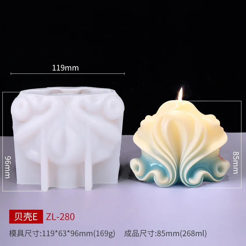 New Ocean Shell Coral Candle Silicone Mold Handmade Aromatherapy Candle Decoration Coral Flower Shell Cake Soap Epoxy Resin Mold - KIMLUD