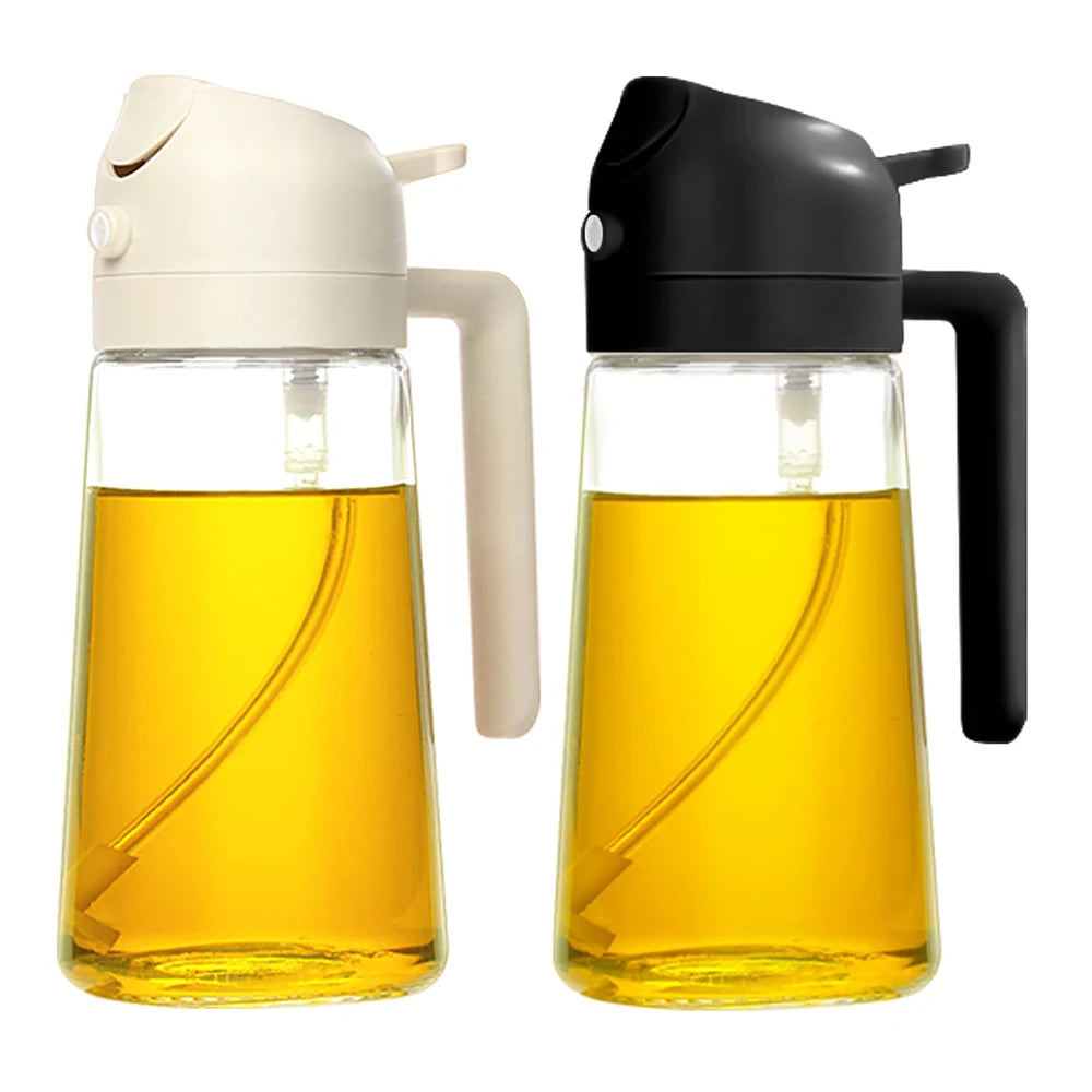 2 in 1 Glass Oil Sprayer & Dispenser Olive Oil Dispenser Bottle Kitchen Salad Olive Oil Spray For Cooking BBQ Spray Bottle - KIMLUD