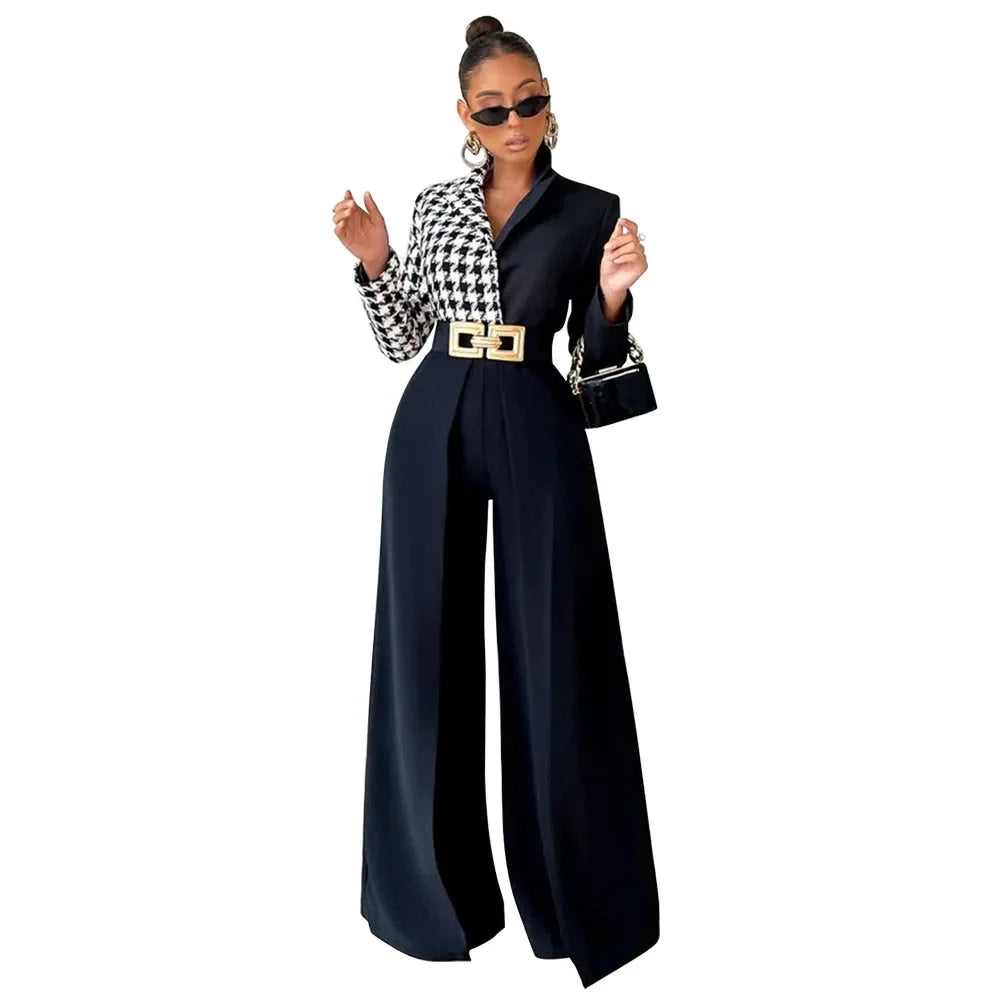 Autumn Winter Solid Color Casual Wide Leg Pants Women Asymmetric  Casual High Waisted Wide Leg Pants Floor Length for Women