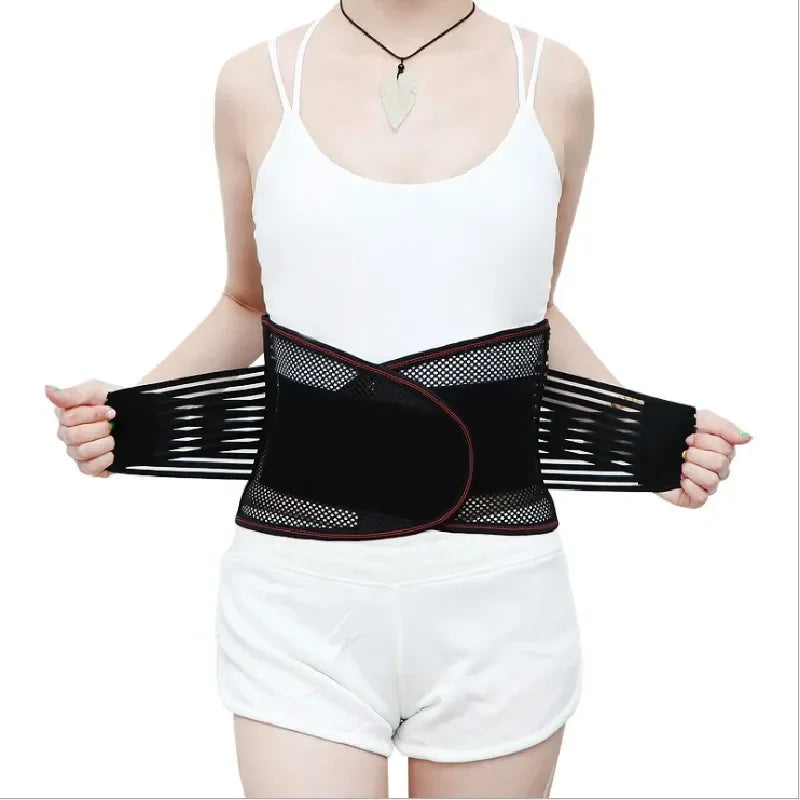 Adjustable Waist Trainer Belt Men Women Lower Back Brace Spine Support Waist Belt Orthopedic Breathable Lumbar Corset - KIMLUD