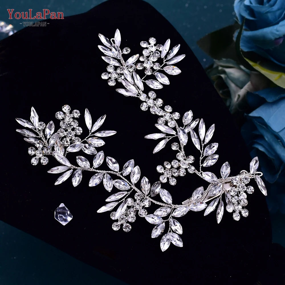 KIMLUD, YouLaPan Alloy Flower Bridal Hair Accessories Wedding Hair Clips Rhinestone Side Hairpin Women Crystal Wedding Headdress HP254, HP271-S, KIMLUD APPAREL - Womens Clothes