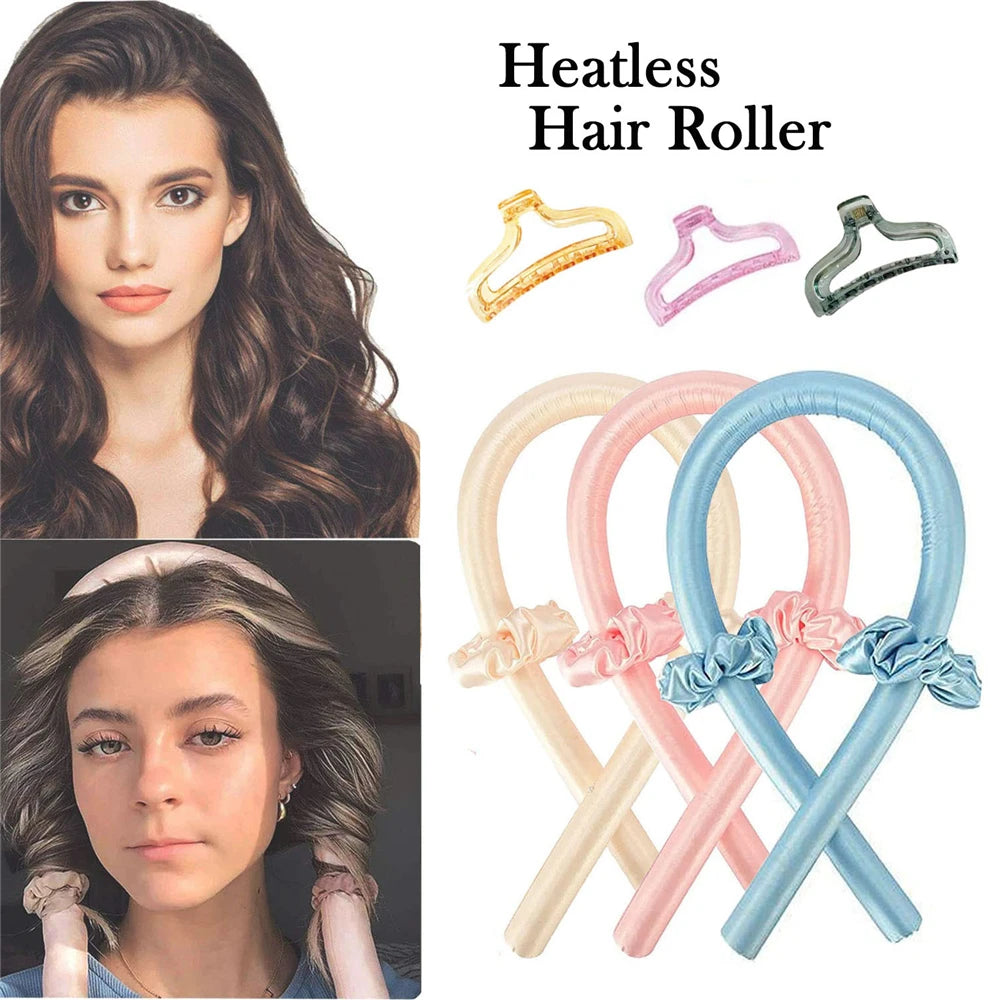 KIMLUD, Heatless Curling Rod Headband No Heat Silk Curls Ribbon Hair Rollers Sleeping Soft Lazy Hair Curlers Foam Rod Hair Styling Tools, KIMLUD Womens Clothes