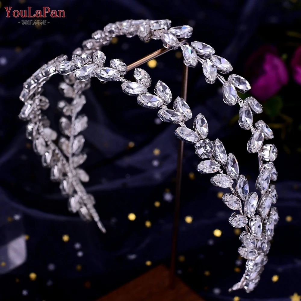 KIMLUD, YouLaPan HP450 Bridal Crown Silver Wedding Tiara Rhinestone Bride Headband Shiny Pageant Crown Women Hair Jewelry Accessories, HP403 / CHINA, KIMLUD APPAREL - Womens Clothes