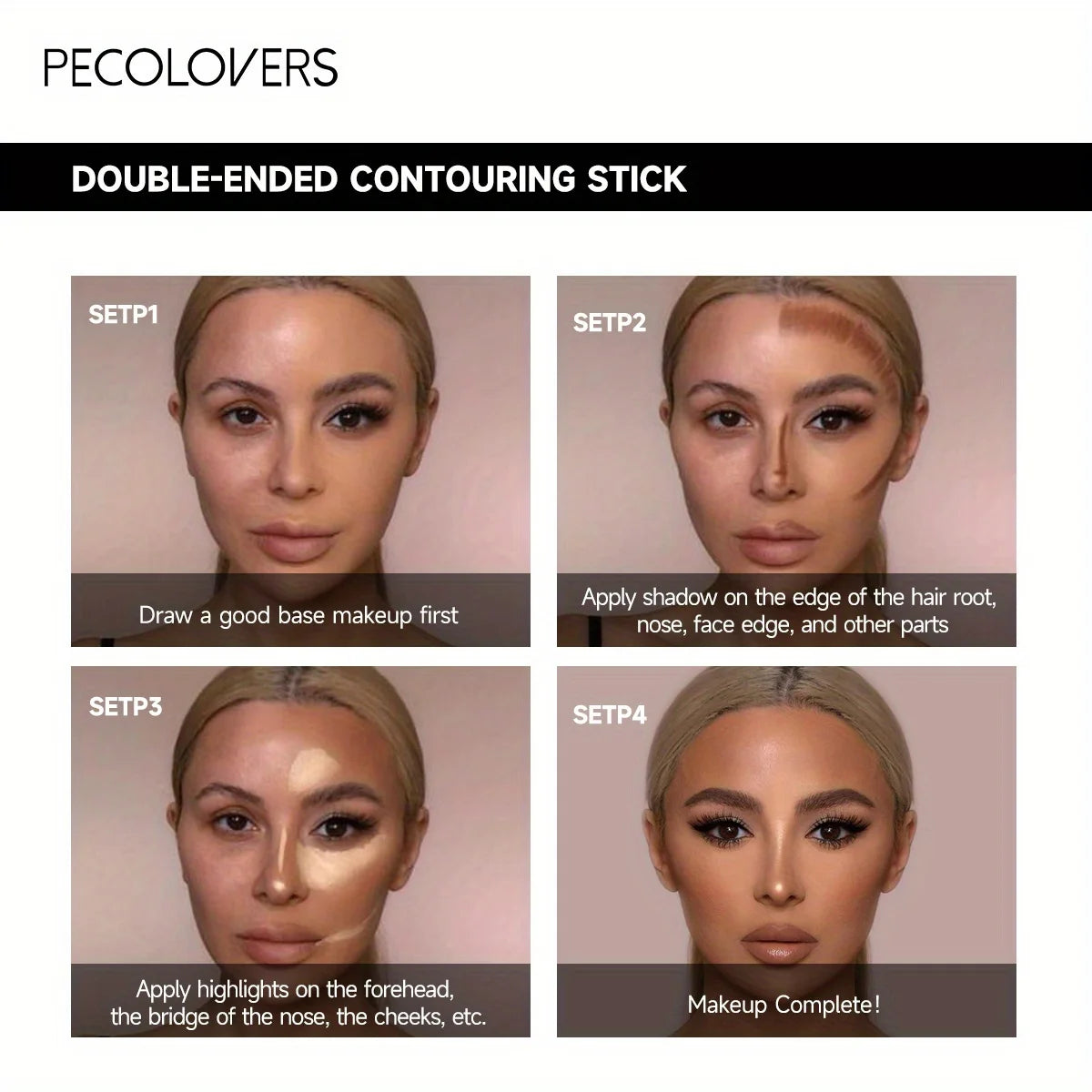 Contouring Stick with Double-headed Concealer Highlighter for Three-dimensional Nose Bridge Shadow V Face High Nose Bridge