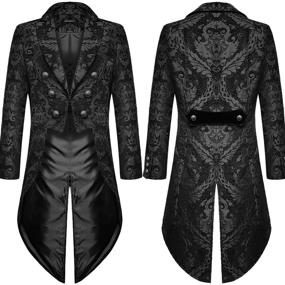 Long Floral Suit Jacket for Men Notch Lapel Double Breasted Jacquard Male Blazer One Piece Fashion Coat 2025 Custom Made