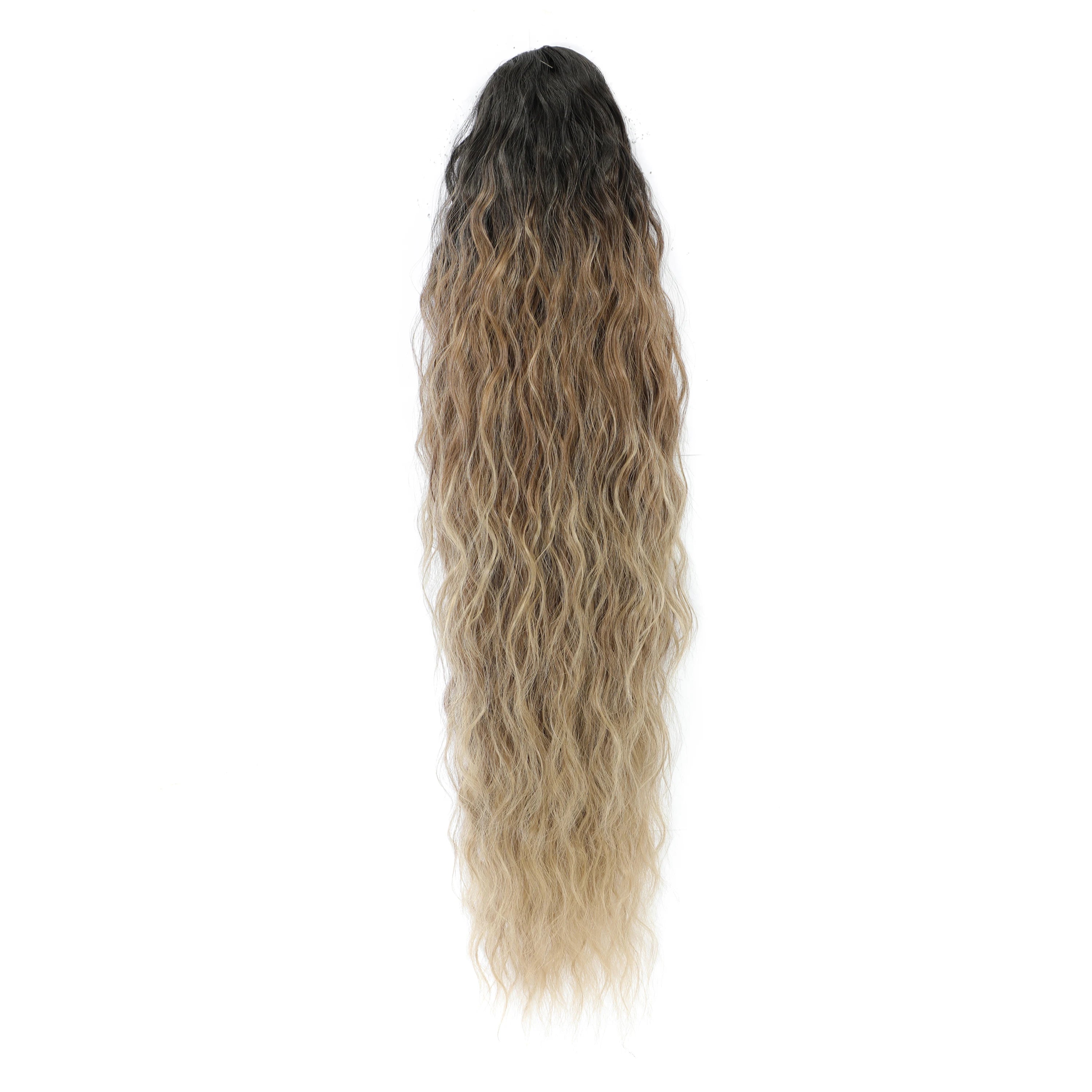 KIMLUD, Gladys Water Wave Ponytail Free Shipping Heat Resistant Synthetic Fiber Curly Drawstring Ponytai Hair Extension for Black Women, Streel / 26inches-65cm, KIMLUD APPAREL - Womens Clothes