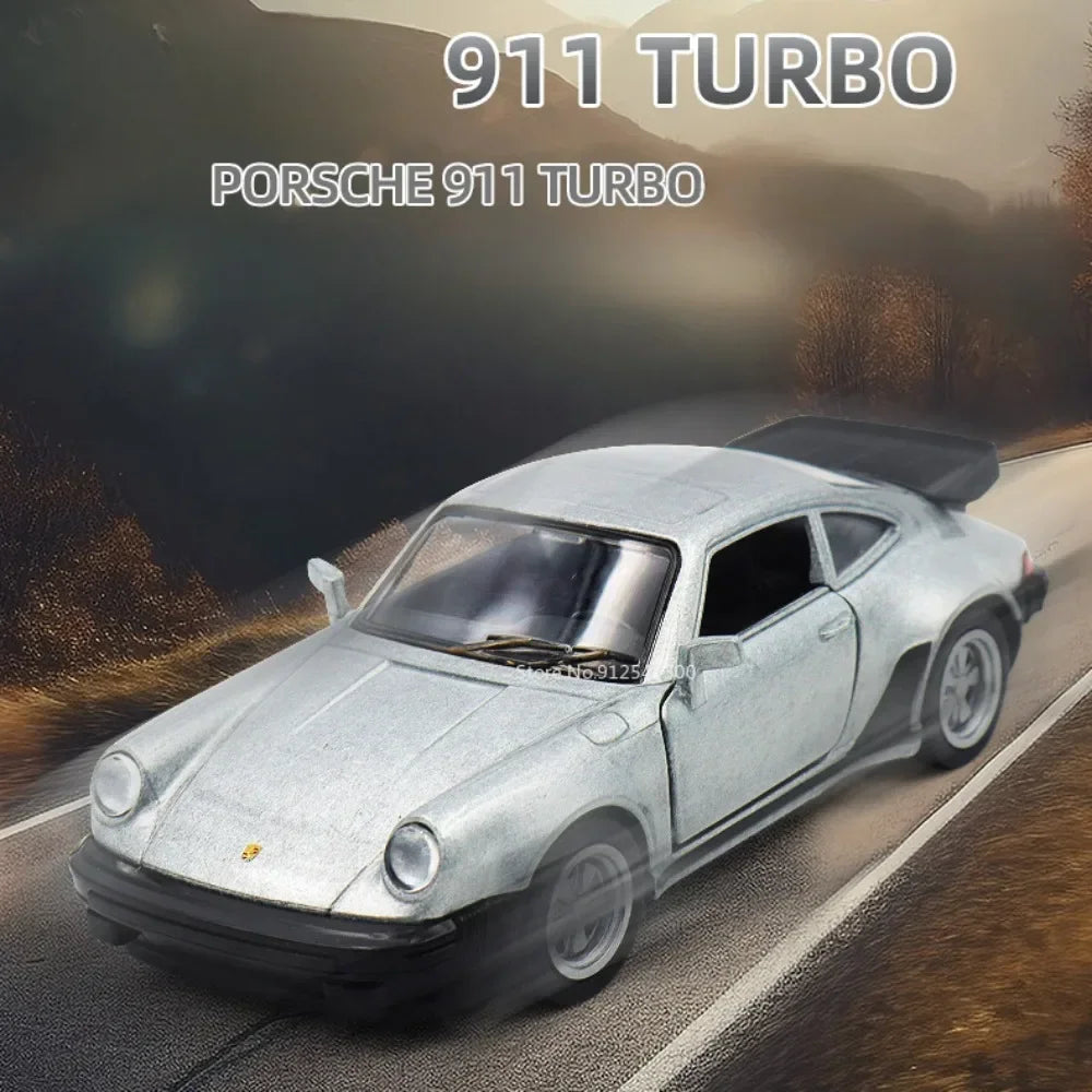 1/36 Scale Porsche 911 Turbo Toy Car Model Alloy Diecast Retro Racing with Pull Back Scale Model Car Toy for Boy Gift Collection