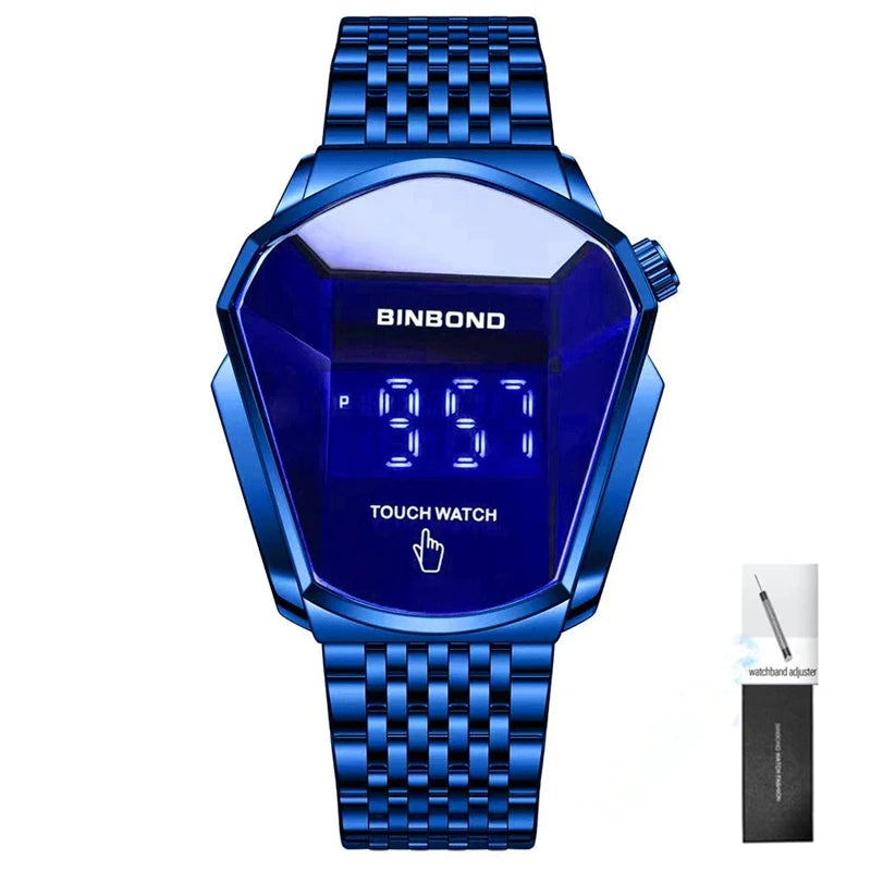 BINBOND Fashion Luxury Unique Military Motorcycle Stainless Steel Business Sports Men's Golden Watch Style Concept With box - KIMLUD