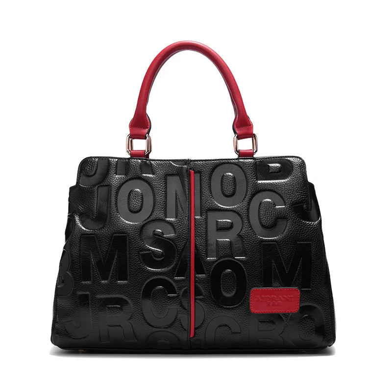 Aidrani  Fashionable women's large capacity handbag with letter design, made of 100% cowhide material,